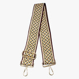 88464, BOHO CHEVRON PATTERN EMBROIDERED ADJUSTABLE BAG STRAP