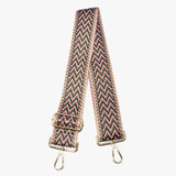 88464, BOHO CHEVRON PATTERN EMBROIDERED ADJUSTABLE BAG STRAP