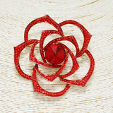 88524, FLOWER RHINESTONE EVENING PIN BROOCH