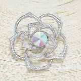 88524, FLOWER RHINESTONE EVENING PIN BROOCH
