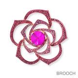 88524, FLOWER RHINESTONE EVENING PIN BROOCH