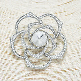 88524, FLOWER RHINESTONE EVENING PIN BROOCH