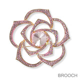 88524, FLOWER RHINESTONE EVENING PIN BROOCH