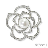 88524, FLOWER RHINESTONE EVENING PIN BROOCH