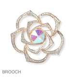 88524, FLOWER RHINESTONE EVENING PIN BROOCH