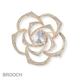 88524, FLOWER RHINESTONE EVENING PIN BROOCH