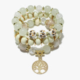 88565, TREE OF LIFE CHARM MULTI LAYERED BEAD STRETCH BRACELET