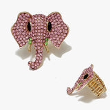 88569, ELEPHANT RHINESTONE STRETCH RING