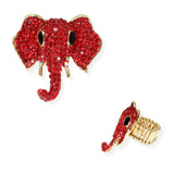 88569, ELEPHANT RHINESTONE STRETCH RING