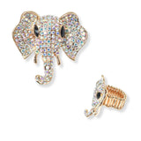 88569, ELEPHANT RHINESTONE STRETCH RING