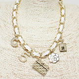 88577, HANDBAG N PERFUME BOTTLE CHARM NECKLACE