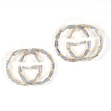 88580, "G SHAPE" BAGUETTE RHINESTONE EARRING