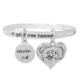 88596, "MATTHEW 7:18" CHARM STRETCH BRACELET