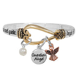 88605, "GUARDIAN ANGEL" CHARM WORDS ENGRAVED STRETCH BRACELET