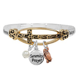 88606, "SERENITY PRAYER" CHARM WORDS ENGRAVED STRETCH BRACELET