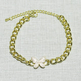 88695, PAVE BUTTERFLY STAINLESS STEEL BRACELET