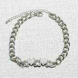 88696, PAVE HEART STAINLESS STEEL BRACELET