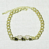 88696, PAVE HEART STAINLESS STEEL BRACELET