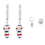 88708, FLIP FLOP CHARM POST HOOP EARRING