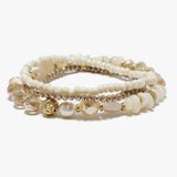 88734, MULTI LAYERED MIX BEADED STRETCH BRACELET