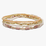88736, DAINTY MULTI LAYERED BEADED STRETCH BRACELET