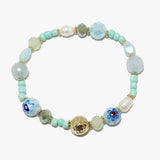 88737, BEAD N FRESHWATER PEARL STRETCH BRACELET