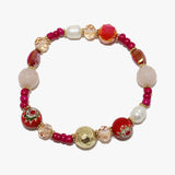 88737, BEAD N FRESHWATER PEARL STRETCH BRACELET