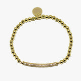 88749, PAVE BAR BEADED STRETCH STAINLESS STEEL BRACELET