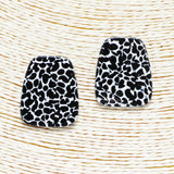 88802, ANIMAL PRINT GEOMETRIC ACRYLIC EARRING