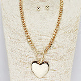 88815, HEART PENDANT WITH CHAIN TOGGLE NECKLACE