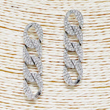 88842, PAVE CHAIN LINK DROP EARRING