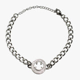 88919, PAVE SMILE HAPPY FACE STAINLESS STEEL BRACELET