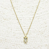 88929, DAINTY PAVE TEDDY BEAR STAINLESS STEEL PENDANT NECKLACE
