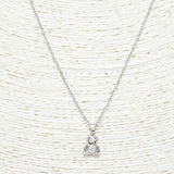 88930, DAINTY PAVE TEDDY BEAR STAINLESS STEEL PENDANT NECKLACE