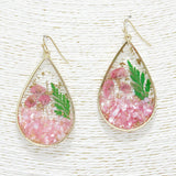 88962, FLOWER PRESSED TEARDROP EARRING