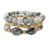 89022, MIX BEADED MULTI LAYERED STRETCH BRACELET