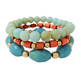 89022, MIX BEADED MULTI LAYERED STRETCH BRACELET