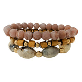 89022, MIX BEADED MULTI LAYERED STRETCH BRACELET