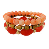 89022, MIX BEADED MULTI LAYERED STRETCH BRACELET