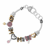 89024, "MOM" HEART MULTI CHARM BRACELET