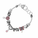 89024, "MOM" HEART MULTI CHARM BRACELET