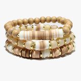 89032, MIXED HEISHI BEADED MULTI LAYERED STRETCH BRACELET