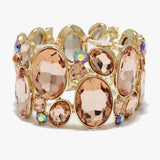 89053, OVAL RHINESTONE ACCENT STRETCH BRACELET
