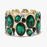 89053, OVAL RHINESTONE ACCENT STRETCH BRACELET
