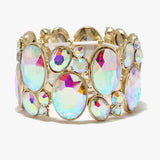 89053, OVAL RHINESTONE ACCENT STRETCH BRACELET