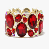 89053, OVAL RHINESTONE ACCENT STRETCH BRACELET