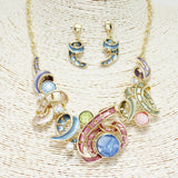 89088, MULTI SHAPE WITH CELLULOID ACETATE NECKLACE