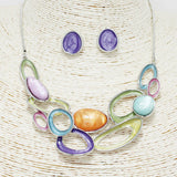 89092, GEOMETRIC CELLULOID ACETATE NECKLACE