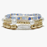89095, FRESHWATER PEARL MULTI LAYERED STRETCH BRACELET