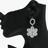89132, FLOWER ACRYLIC DANGLE EARRING